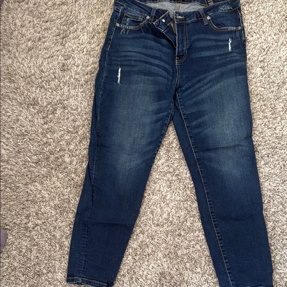 Kendall & Kylie Blue Skinny Jeans with Faded Distressing